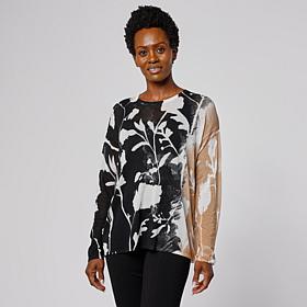 WynneLayers Floral Print Pullover Sweater