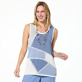 WynneLayers Intarsia Mixed Stitch Sweater Tank