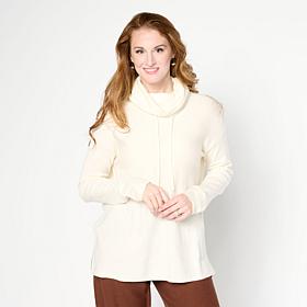 WynneLayers Kiss of Cashmere Drawstring Cowl Neck Sweater