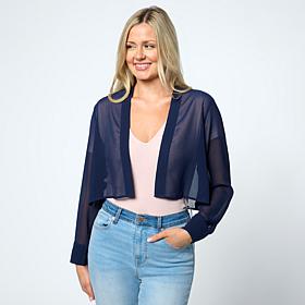 WynneLayers Long Sleeve Chiffon Shrug