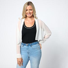 WynneLayers Long Sleeve Chiffon Shrug