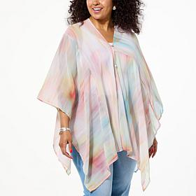 WynneLayers Printed Chiffon Convertible Poncho