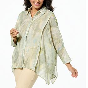 WynneLayers Printed Voile Buttoned Shirt