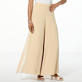 WynneLayers Pull-On Chiffon Double-Layer Palazzo Pant