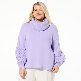 WynneLayers Pullover Sweater with Removable Cowl Neck