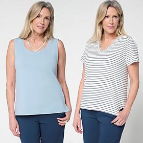 WynneLayers Stripes & Solids 2-pack Tee and Tank Set