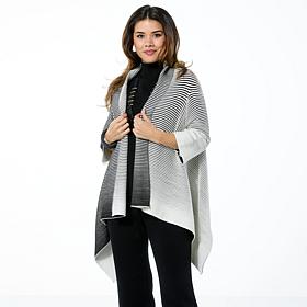 WynneLayers Textured Knit Striped Cardigan