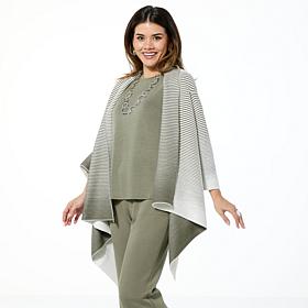 WynneLayers Textured Knit Striped Cardigan