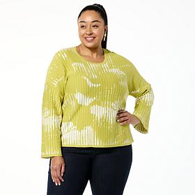 WynneLayers Textured Stripe Jacquard Knit Sweater