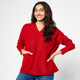 WynneLayers V-Neck Boxy Sweater with Pocket