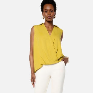 Sleeveless wrap shirt