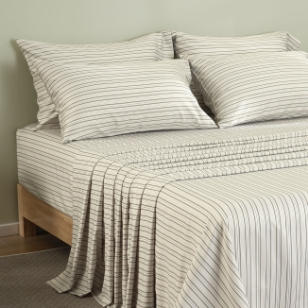 Green striped sheet set